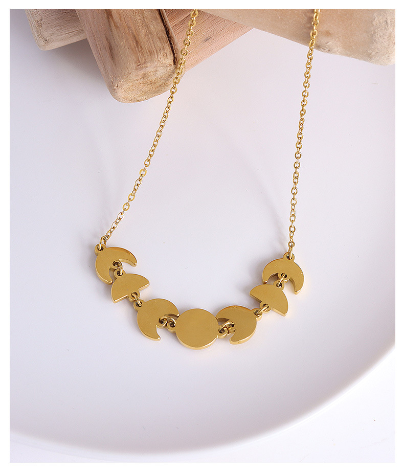 retro simple geometric necklace clavicle chain titanium steel