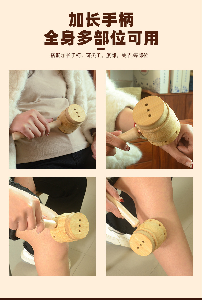 Smokeless Moxa Jar Handheld Moxibustion Box Portable Wooden Ai Jiu Tool with Strap for Home Warming Care key features