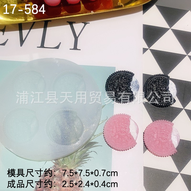 Simulación sándwich galleta Oreo molde de silicona creativa pastel chocolate decoración arcilla cerámica suave epoxi