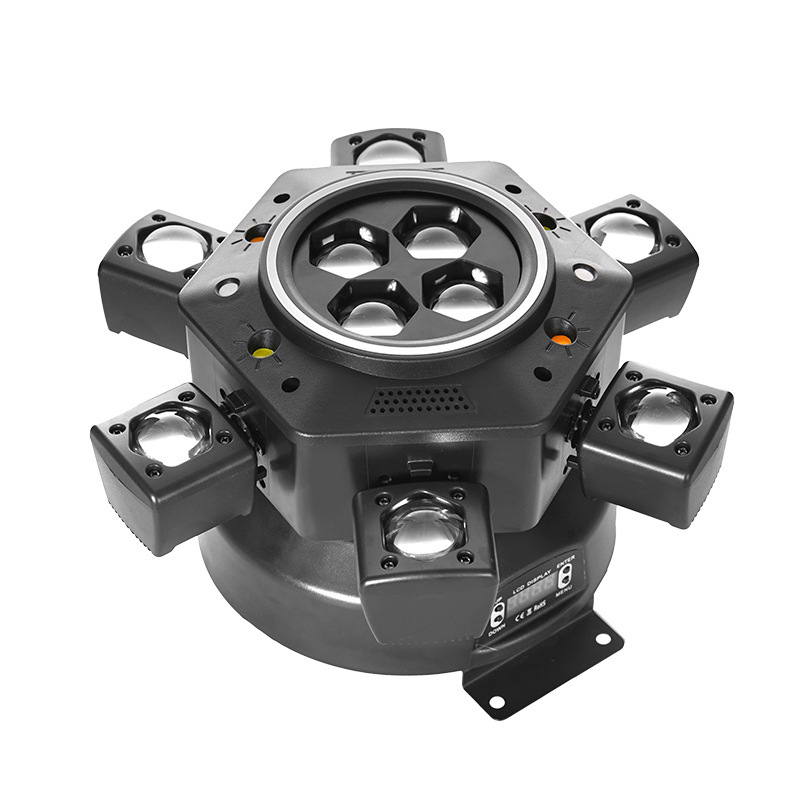 Seis brazos King Kong bola mágica patrón estroboscópico luz láser barra bungee luces de escenario KTV luces flash giratorias sacudeca luz