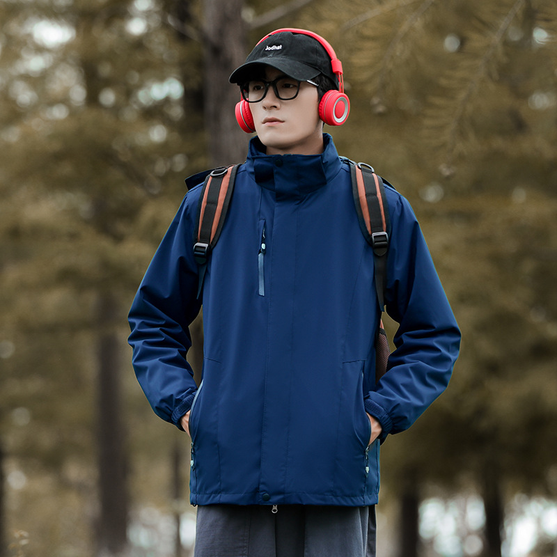 Chaqueta de dos piezas desmontable tres en uno transfronteriza para hombres y mujeres al aire libre impermeable a prueba de viento chaqueta de pareja con forro polar