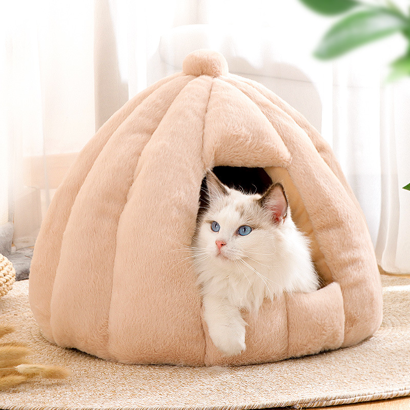 Factory Cat Nest Winter Warmth Large Small House Pumpkin Wool Caterpillar Mongolian Yurt Winter Washable Thick Cat Nest