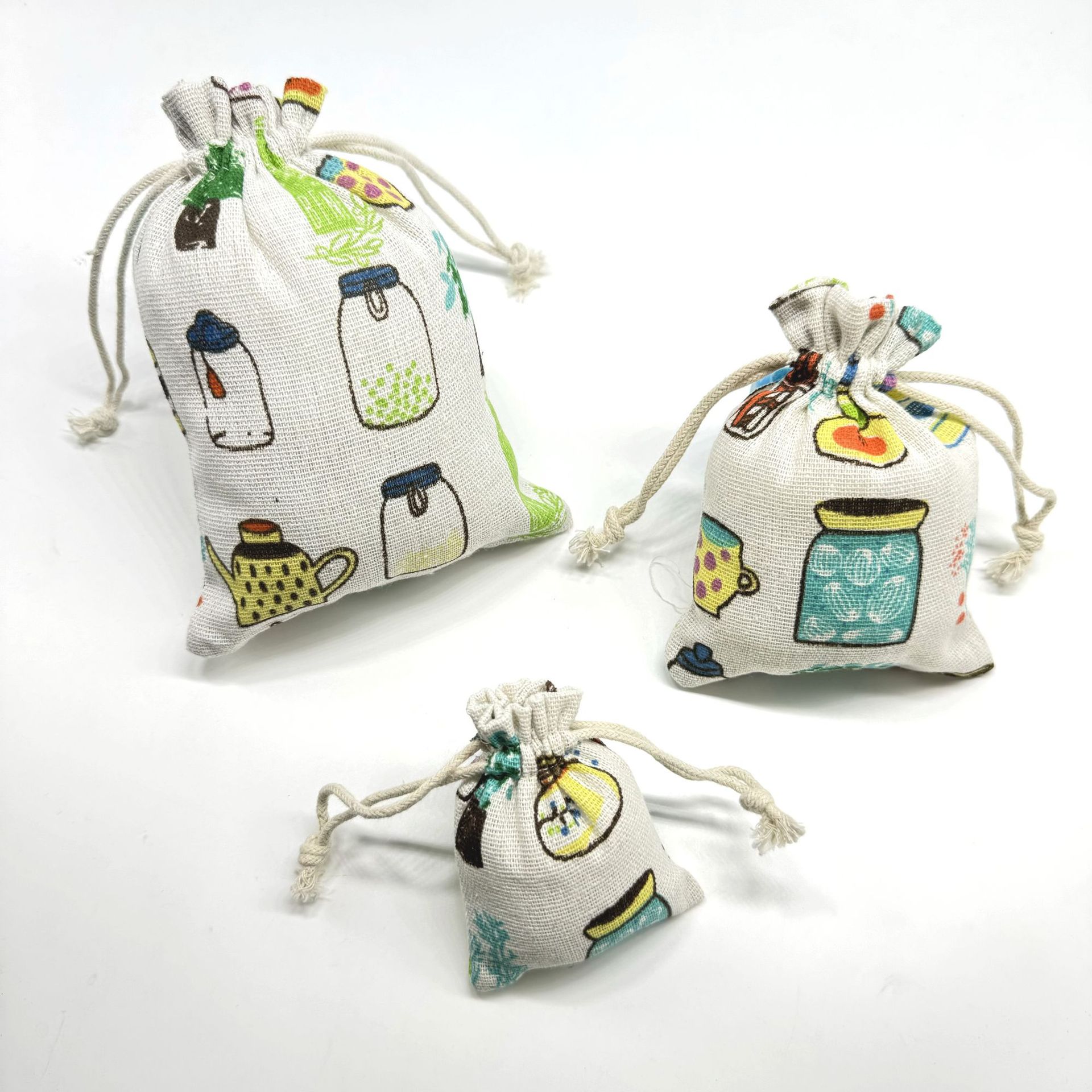 瓶子图案麻布袋 包装袋 香包 收纳袋