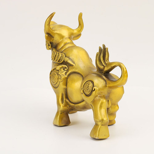 Wholesale copper ox figurine from manufacturer, fortune ox in twelve zodiac signs, home copperware craft, wholesale