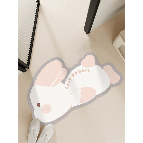 Cute rabbit diatom mud absorbent mat bathroom floor mat bathroom foot mat door mat entry anti-slip floor mat home