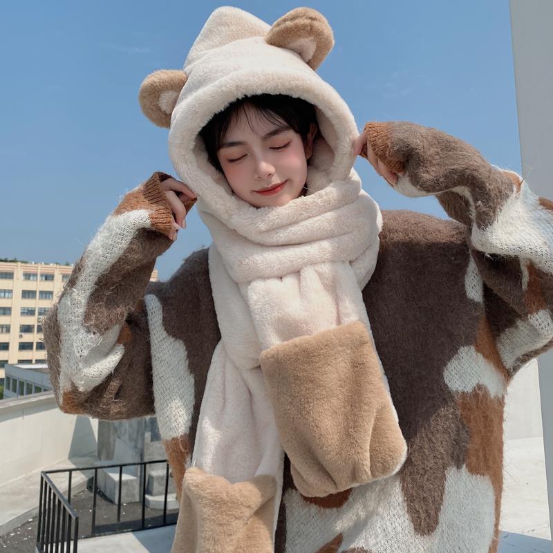 컬러 블록 곰-베이지