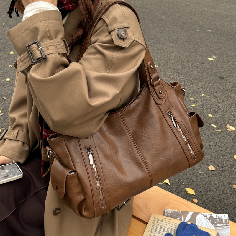 Vintage Damentasche Für Den Alltag Große Schultertasche Shopper_voghion.com