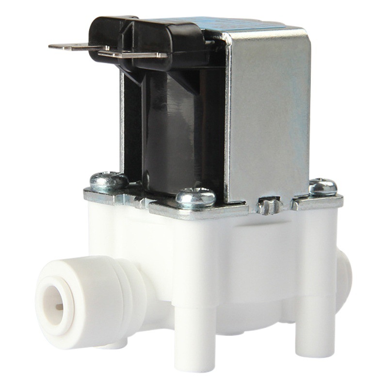 Máquina de agua pura ro máquina purificador de agua accesorios 2 puntos 3 puntos enchufe rápido válvula solenoide de entrada de agua combinación válvula solenoide de aguas residuales 24V
