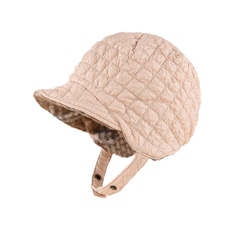 Double sided lamb wool Lei Feng hat for men women, autumn and winter cotton ear protection basin hat, Korean version_voghion.com