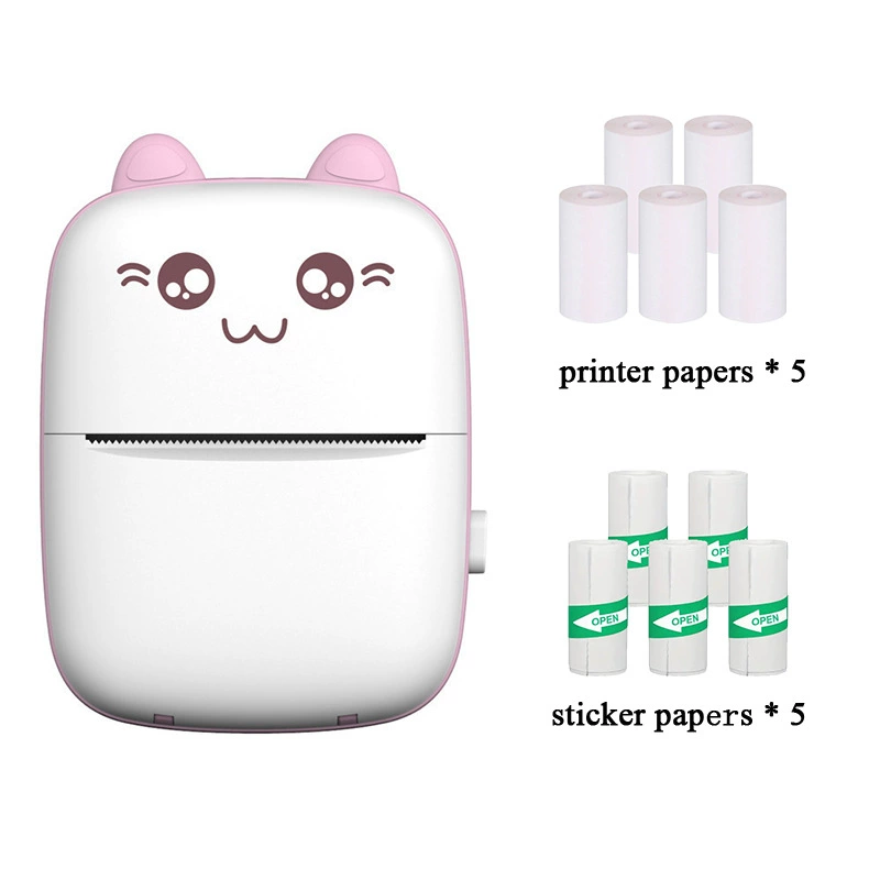 Mini Handheld Printer A8C, Thermal 200 dpi, Bluetooth Portable Photo Printer (110×80×30mm)