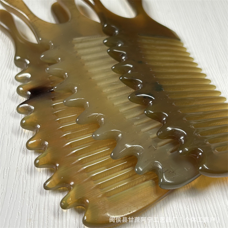 White Yak Horn Fine Tooth Comb Thickened Massage Comb 10-15CM Daily Hair Care Tool quality and texture
