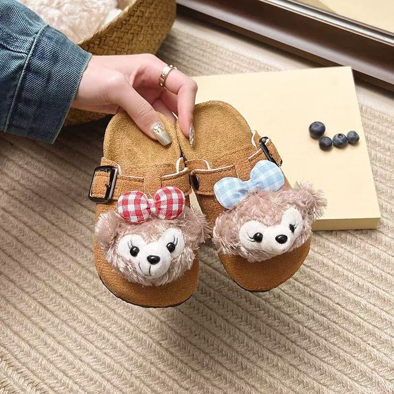 Children's Birkenstock-Style Outdoor Shoes for Girls, 2025 Spring and Autumn, Cartoon Cute Comfortable Birkenstock Shoes, Girls' Closed-Toe Outdoor Half-Slippers
