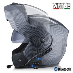 Electric motorcycle helmets for men and women, all-season full-face helmets, dual-lens Bluetooth face-opening helmets, trendy cool motorcycle half-helmets, safety helmets