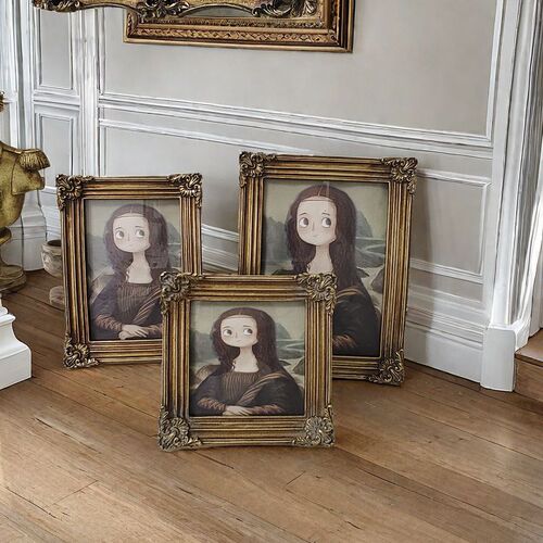 European-style retro picture frame, Mona Lisa oil painting frame, American decorative wall art, 4-inch, 6-inch, 7-inch decorative pieces