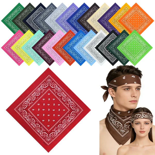 54cm Cotton Paisley Square Scarf Amazon American Hip-Hop Street Fashion Outdoor Cycling Headscarf Multi-Color Wholesale