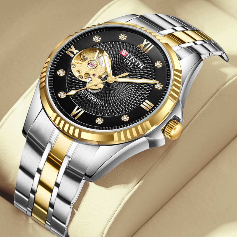 Walishi watch automatic mechanical watch men's watch trendy luminous waterproof steel belt watch men's mechanical watch