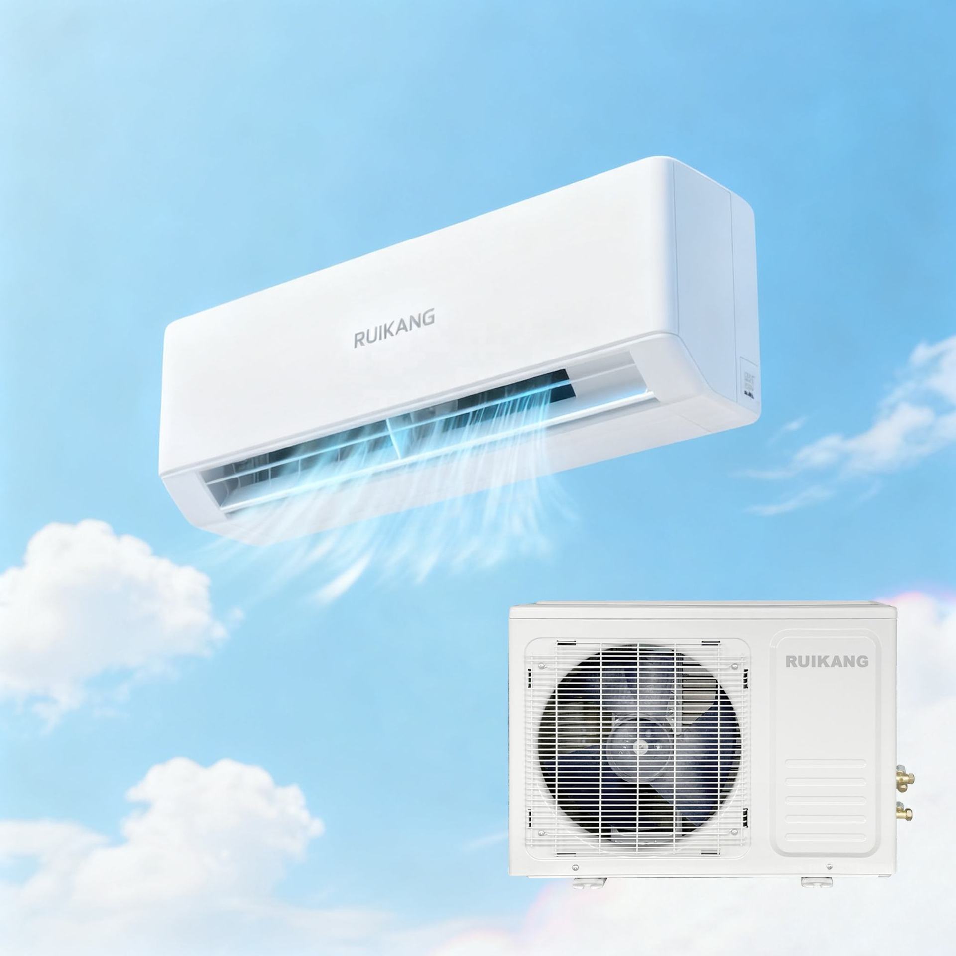 Настенный сплит-кондиционер с инверторным управлением мощностью 9000 BTU, обеспечивающий стабильное качество охлаждения.