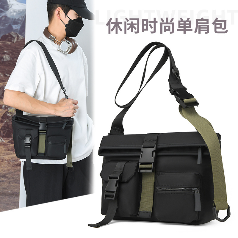 Men's fashionable trend lightweight Japanese one-shoulder bag for…