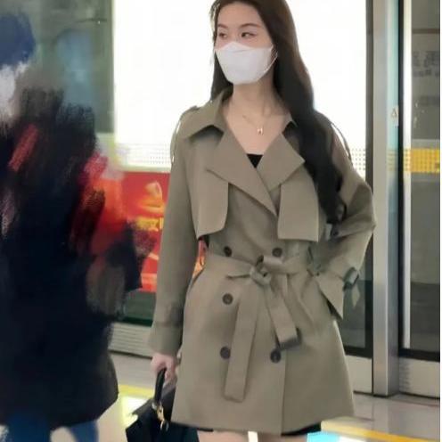上新过膝风衣女装2025春秋气质设计英伦双排扣中长款宽松外套|undefined