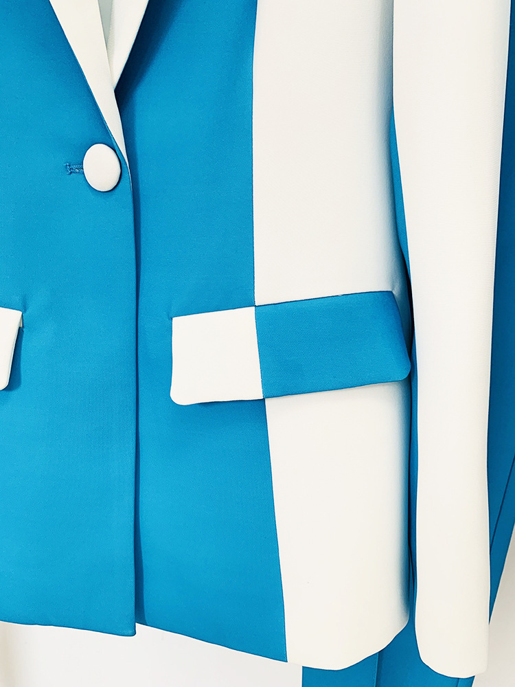 GraceChic Disponibile nel 2025 Nuovo Completo Due Pezzi con Pantaloni Slim a Un Bottone e Motivo Color Block per Celebrità Europee e Americane_voghion.com