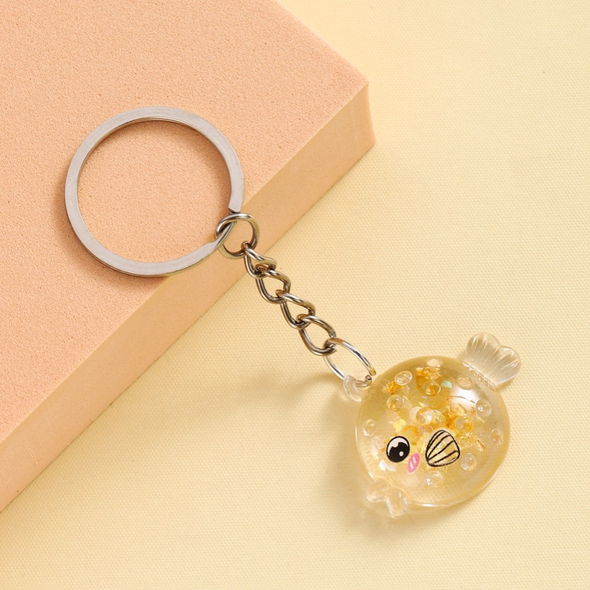 9g Weight Keychain Classification 1 Piece Quantity Daily Occasion Resin Material Fish Pattern Unisex Gender Cute Style 1 Piece Cute Fish Resin Unisex Keychain 17