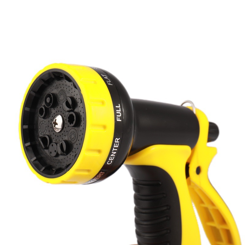 High-Pressure Car Wash Garden Water Gun, Gardening and Flower Watering Tool, 10-Function Abs Plastic Garden Water Gun, Black