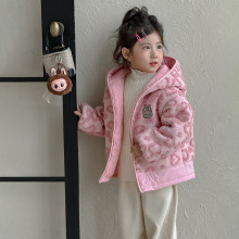 女童外套秋冬款2025新款洋气女宝宝羊羔绒毛毛衣儿童秋装夹棉棉服