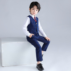 A new autumn men's children's solid color vest set, flower child wedding host performance suit, one piece, children's vest set for sale.