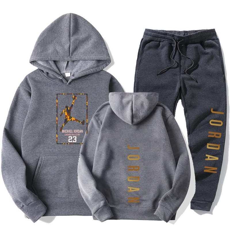 European and American Cross-Border Autumn and Winter Trendy Hoodie Set for Young Men and Women, Couple's Sports Casual Sweatshirt and Sweatpants Set