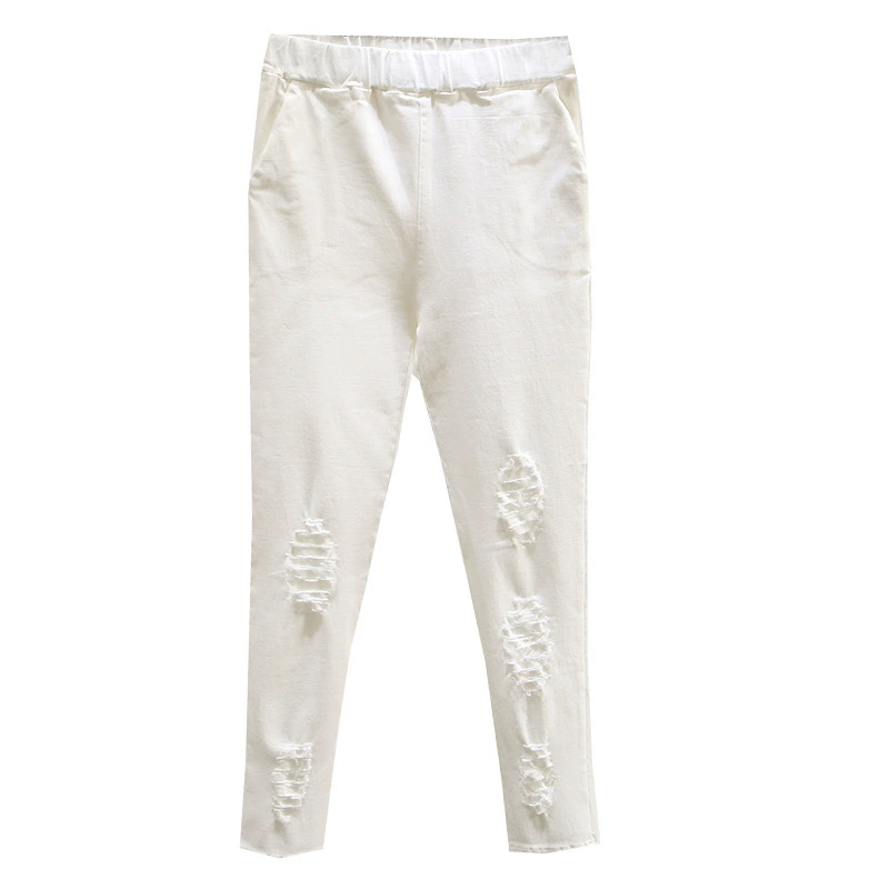 Elastic fitted trousers, plus size