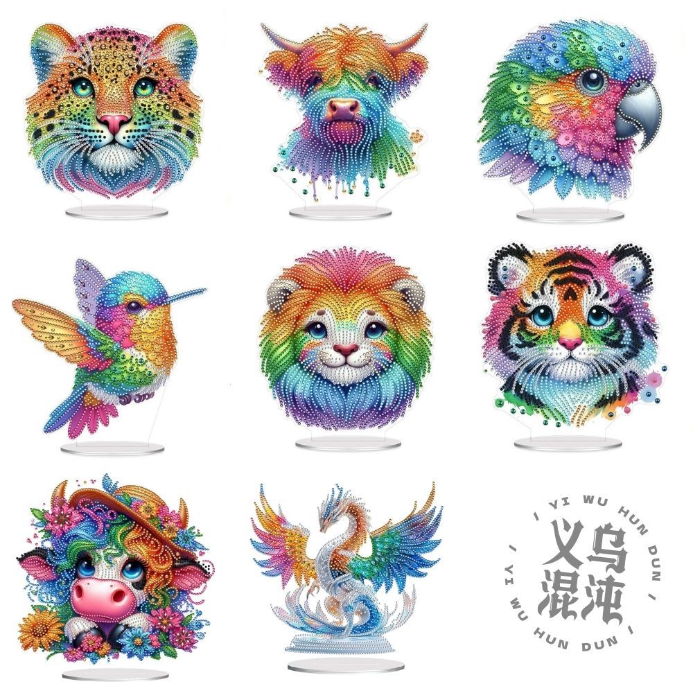 Cross-Border Hot Selling Diamond Painting Ornaments Acrylic Desktop Diamond Art Crystal Diamond Special-Shaped Diamond Sticker Diamond Art