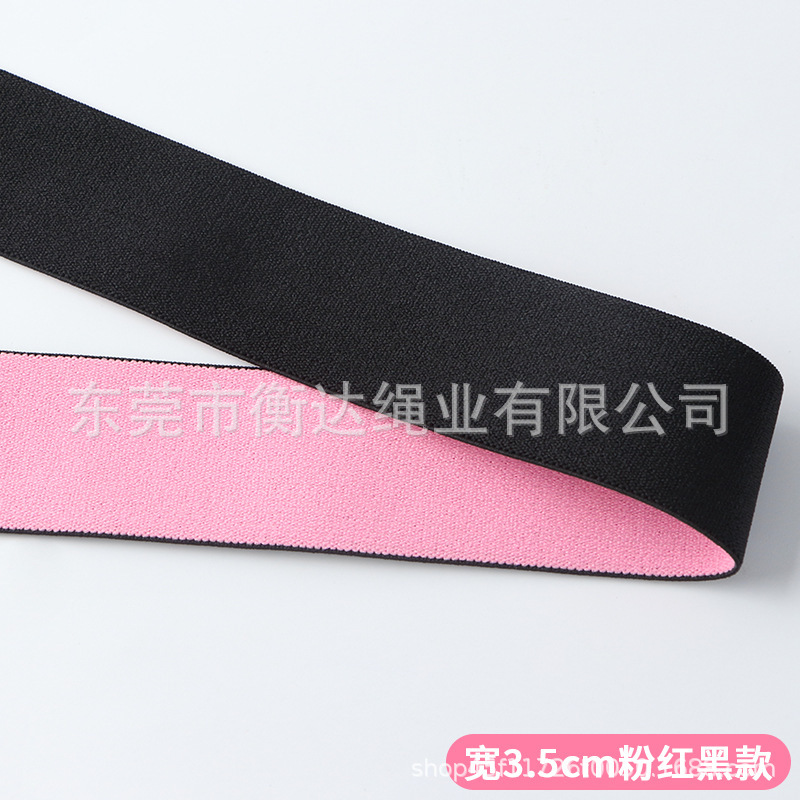 Fábrica de stock 3 - 3.5cm puro rosa negro arco jacquard elástico adornos para el cabello peluca ajuste elástico elástico