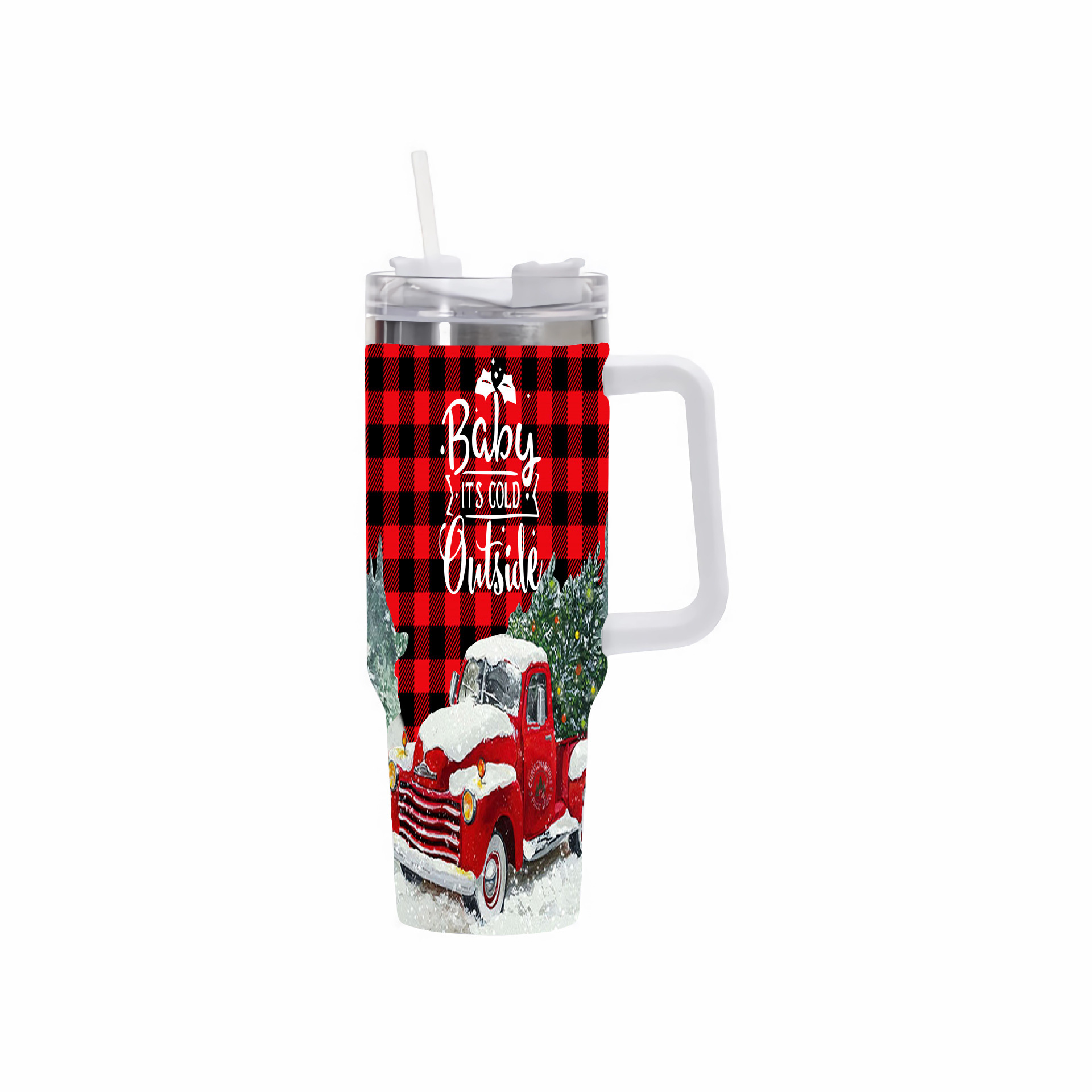 Transfronterizo nuevo creativo 40oz taza de helado taza de coche al aire libre Halloween Navidad regalo taza de paja