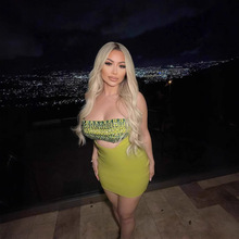 现货外贸跨境欧美高档精品女装连衣裙性感黑色斜肩辣妹修身绷带裙