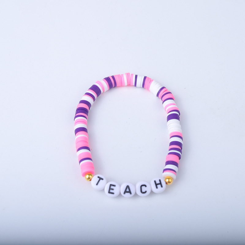25g Weight Bracelets Classification soft clay Chain Material 1 Set Quantity Holiday, Daily Occasion soft clay Material Letter Pattern Unisex Gender Sweet Style Sweet Letter Soft Clay Wholesale Bracelets 21