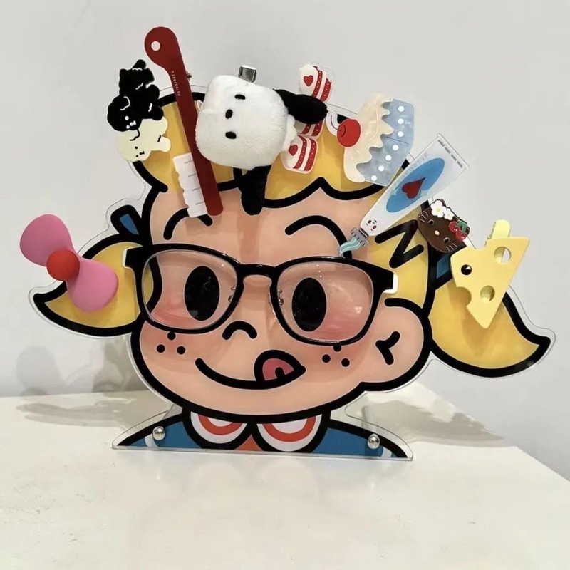 原田治アクリルヘアクリップ収納棚可愛いメガネスタンド家庭用多機能展示デスクトップ装飾置物|undefined