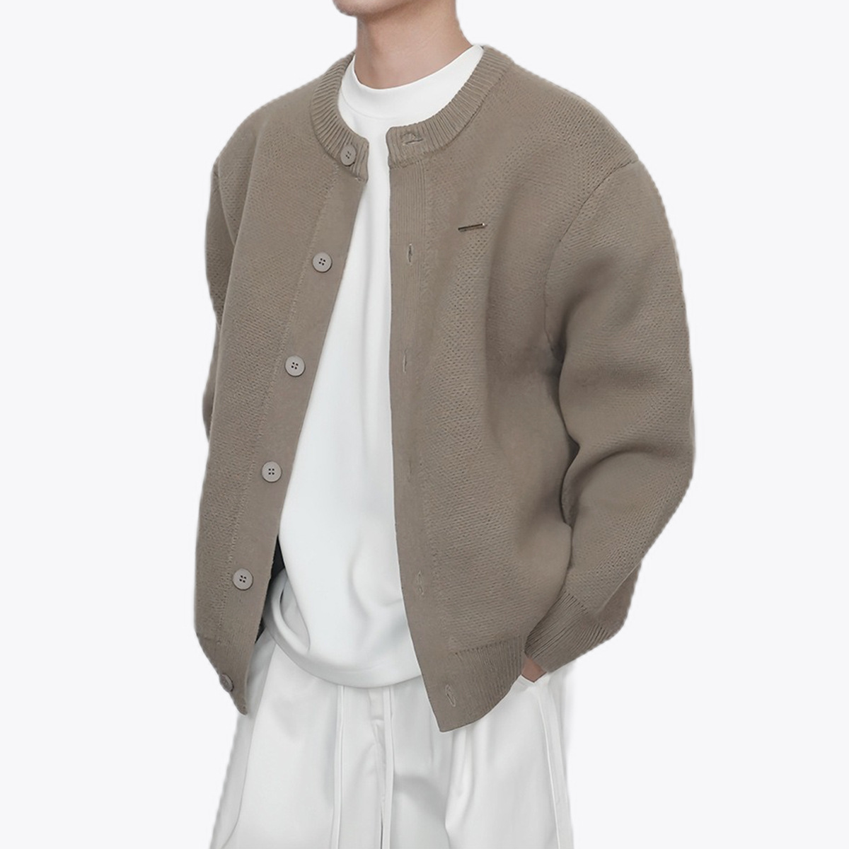 Explosiones transfronterizas de tamaño europeo suéter de jersey de gran tamaño cardigán chaqueta de color sólido fábrica de negocios al por mayor