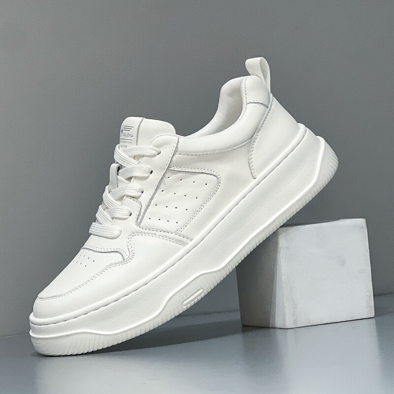 Men's White Sneakers 2026 New Model Genuine Leather High-End Sports Casual Breathable Ultra-Light Soft-Soled Men's Trendy Sneakers Men's White Sneakers 2026 New Model Genuine Leather High-End Sports Casual Breathable Ultra-Light Soft-Soled Men's Trendy Sneakers