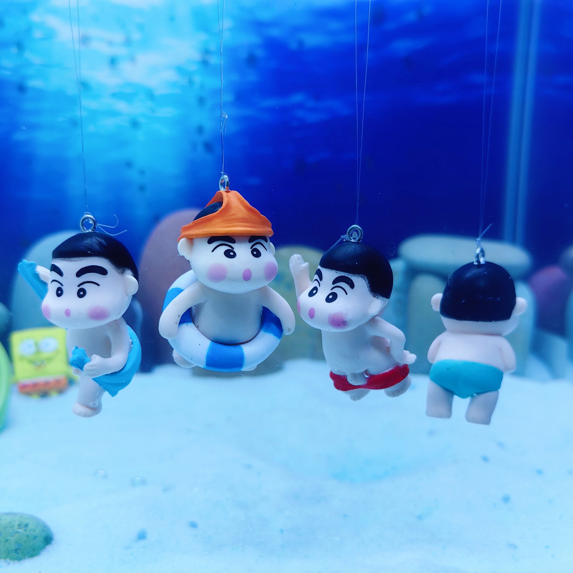Creative Fish Tank Floating Decorations Cartoon Swimsuit Doll Aquarium Float Cute Landscaping DIY Ornaments