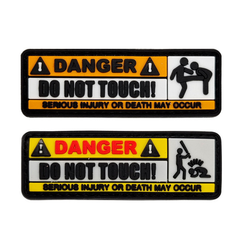 PVC rubber badge warning sign do not touch 3D concave and convex armband backpack clothing personalized patch