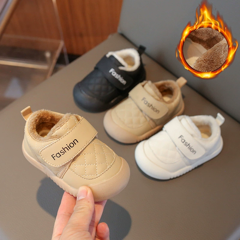 Детская обувь зимой мягкое дно плюс бархат 0-3 года 1 ребенок ходунки обувь для мужчин и женщин