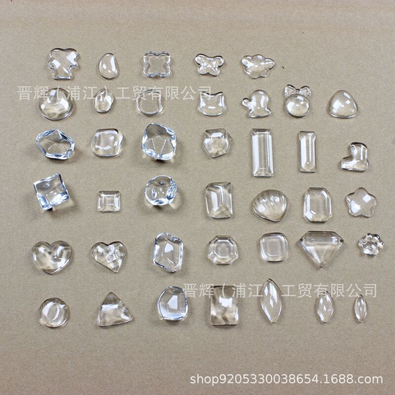 diy time gem special-shaped transparent glass patch pendant earrings jewelry accessories cat color card Japanese nail piece