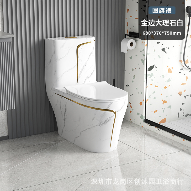 Exportación de comercio exterior Inodoro de color Inodoro de cerámica Fila de piso Fila de asiento de pared Inodoro directo/sifón toilet