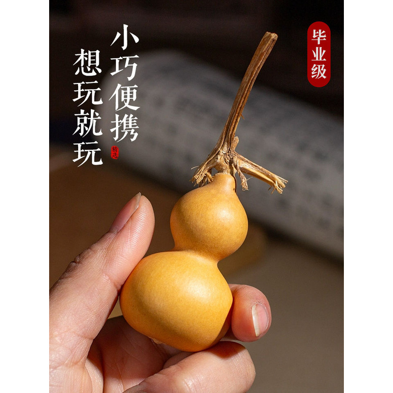 Natural gourd collectible, hand-held, exquisite, miniature, chubby dragon head, hand-held plaything, hanging ornament.