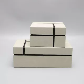 北欧简约轻奢木质皮革首饰收纳盒摆件样板房家居衣帽间桌面装饰品
