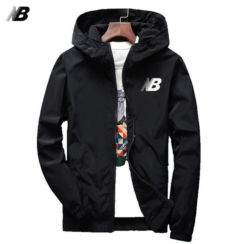 2023 Spring and Autumn Men's Jacket Cross-border Jacket Teenager Students Korean Thin Top Clothes Hooded Windbreaker Printed logo