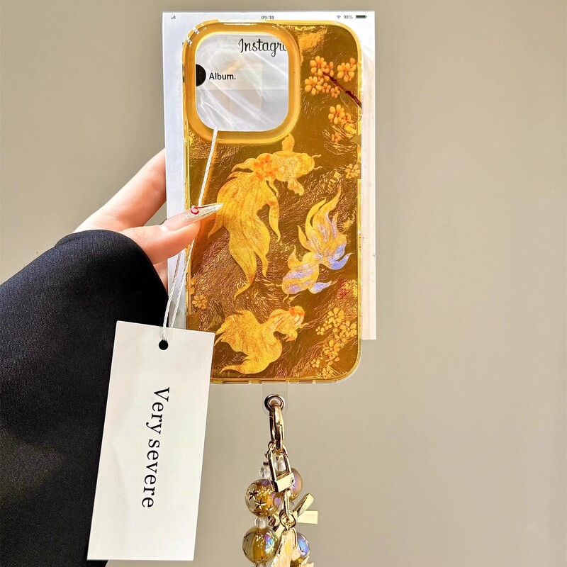 Personalized Golden Osmanthus Fish Phone Case Suitable for Apple 17 Pro Max, iPhone 15, Niche Fashion, New Model 13, 12