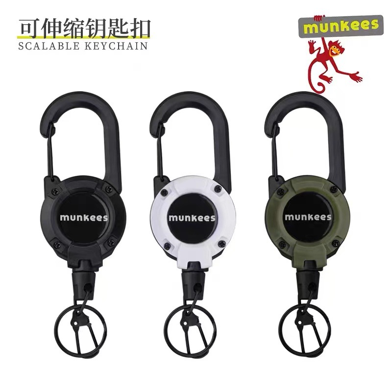 源头现货 背包钥匙扣腰带背夹易拉扣便捷弹簧扣黑色户外扣自动伸