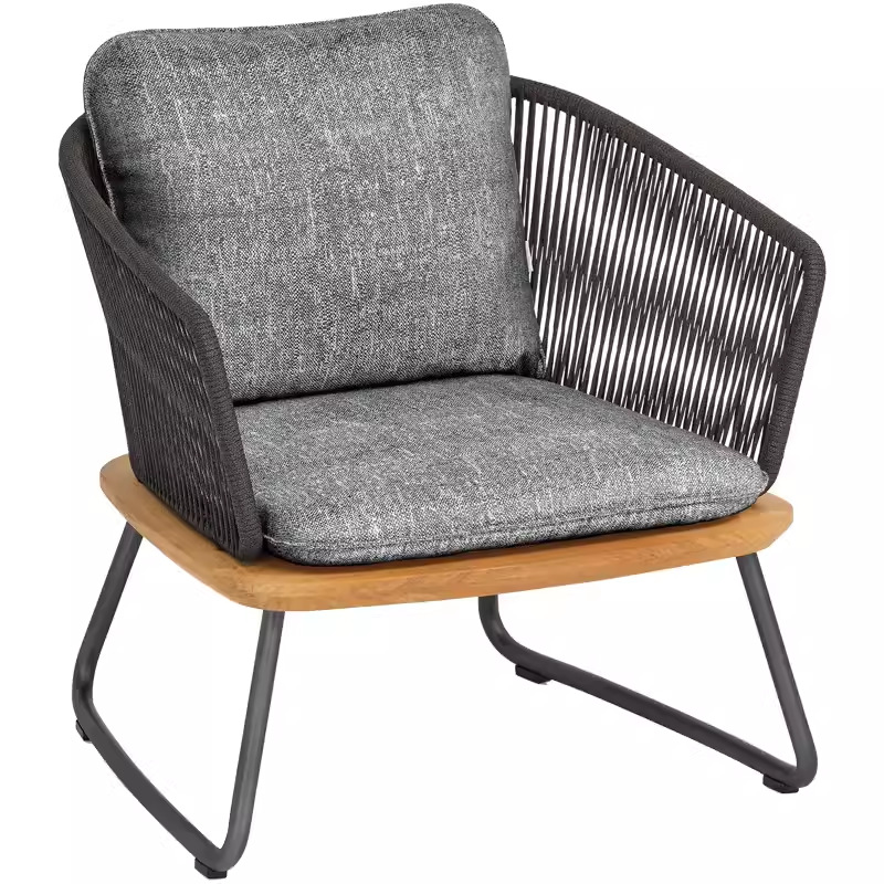 Casual nórdico al aire libre sofá al aire libre de caña de madera sólida villa jardín balcón impermeable de caña de madera de teca combinación de muebles