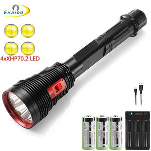�µ�4 x XHP70.2 LED 120�ߝ�ˮ���Ͳ�߹���ˮ�·�ˮ26650��~��